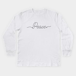 Peace lettering Kids Long Sleeve T-Shirt